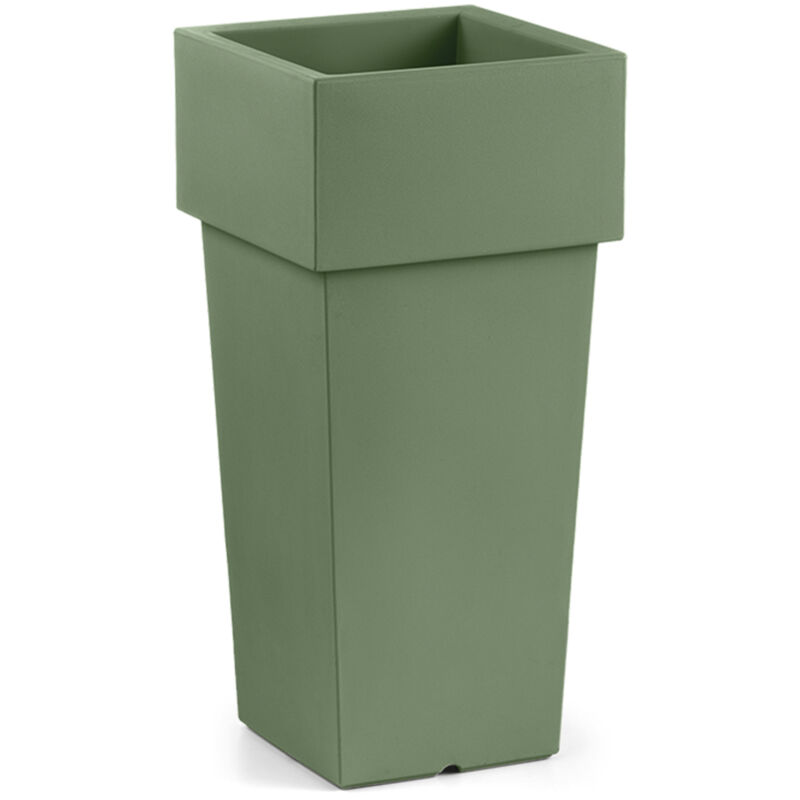 foto del prodotto veca cache pot quadrato in resina gemini h. 85 cm. mimetic green