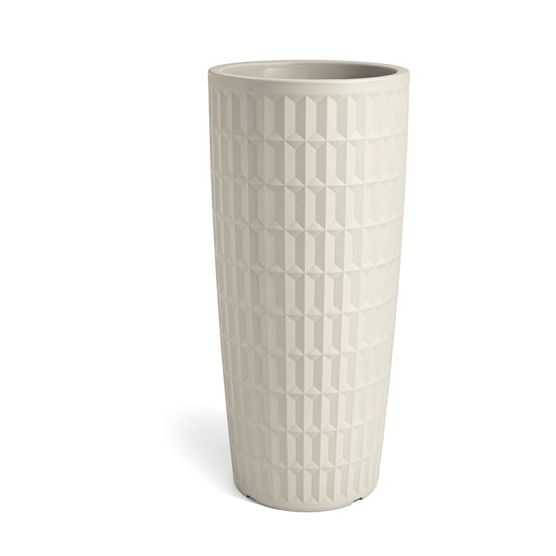 foto del prodotto veca cache pot rotondo in resina tyle altezza 85 cm. terra dolomia