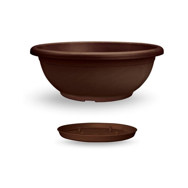 foto del prodotto veca ciotola naxos con sottovaso ad incastro 40 cm cioccolato