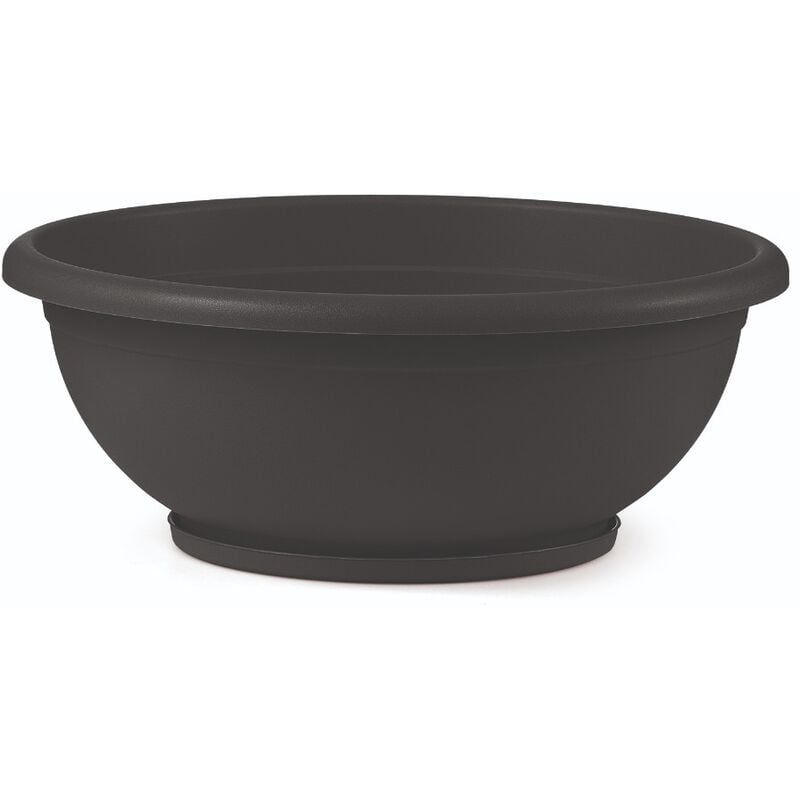 foto del prodotto veca ciotola naxos con sottovaso ad incastro antracite 30 cm