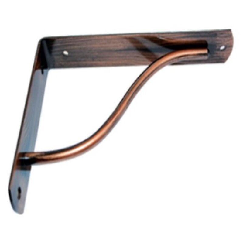 foto del prodotto veca reggimensola linea curva per arredo casa in zama 12cm colore rame spazzolato