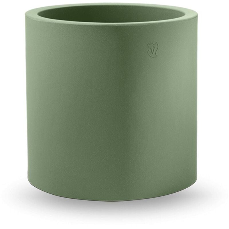 foto del prodotto veca vaso cilindro in resina cosmos 35 cm. mimetic green