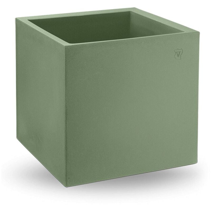 foto del prodotto veca vaso cubo in resina cosmos 35 cm. mimetic green