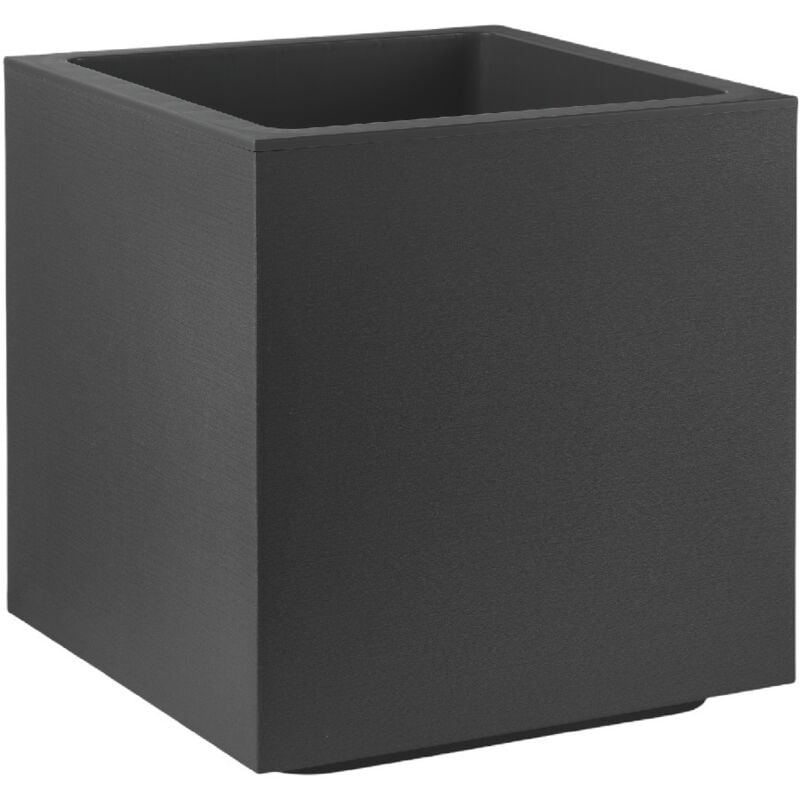 foto del prodotto veca vaso fioriera quadrato cubo matheria in plastica con ruote 50 cm moderno colore antracite