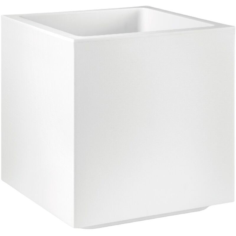 foto del prodotto veca vaso fioriera quadrato cubo matheria in plastica con ruote 50 cm moderno colore bianco