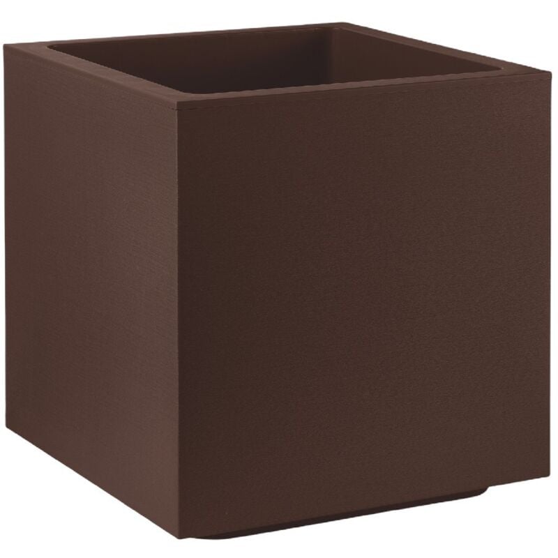foto del prodotto veca vaso fioriera quadrato cubo matheria in plastica con ruote 50 cm moderno colore bronzo