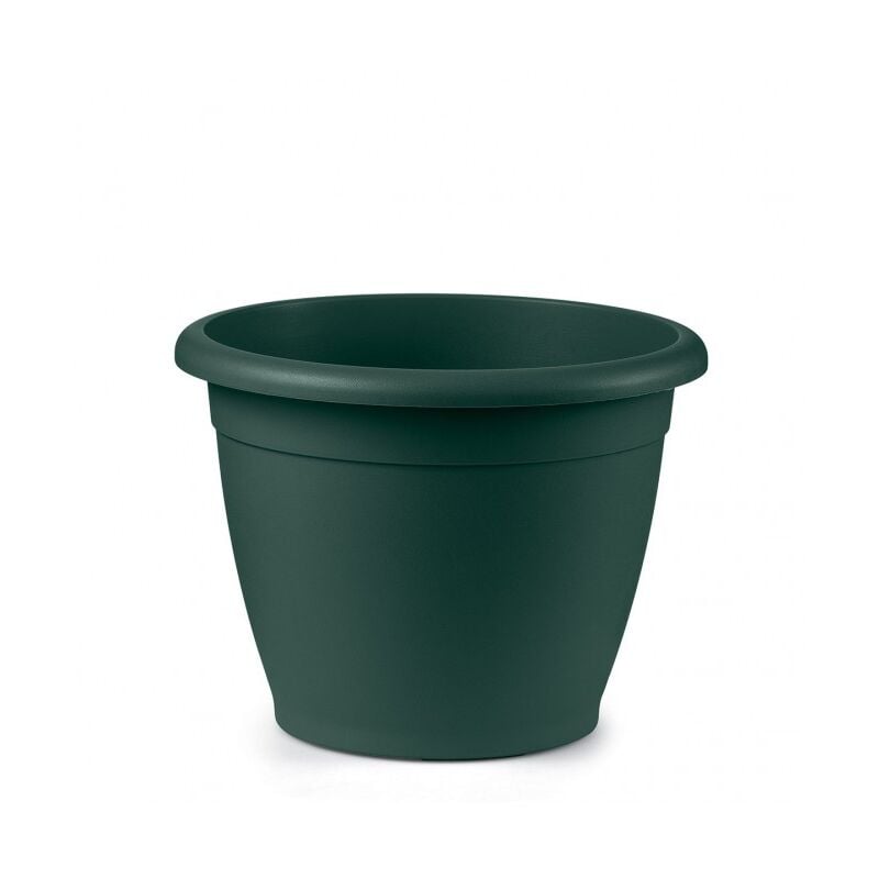 foto del prodotto veca vaso in plastica rotondo da giardino diametro 25 cm verde bosco