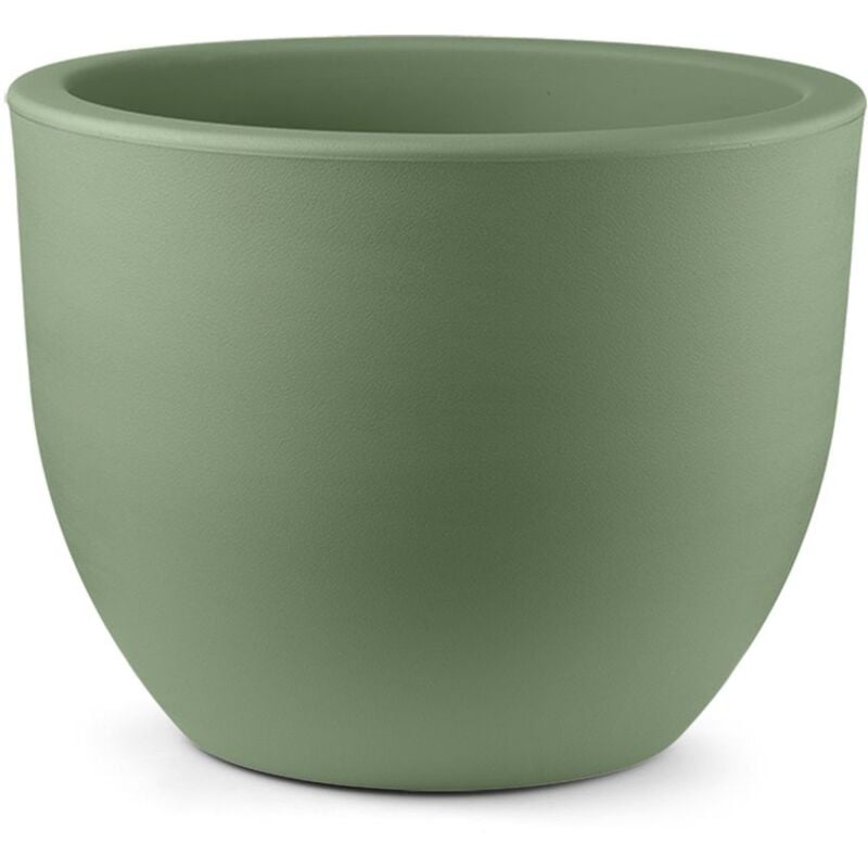 foto del prodotto veca vaso rotondo in resina eggy 55 cm. mimetic green