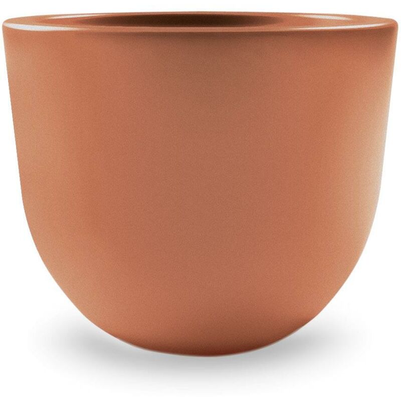 foto del prodotto veca vaso rotondo in resina eggy 80 cm. terra di siena