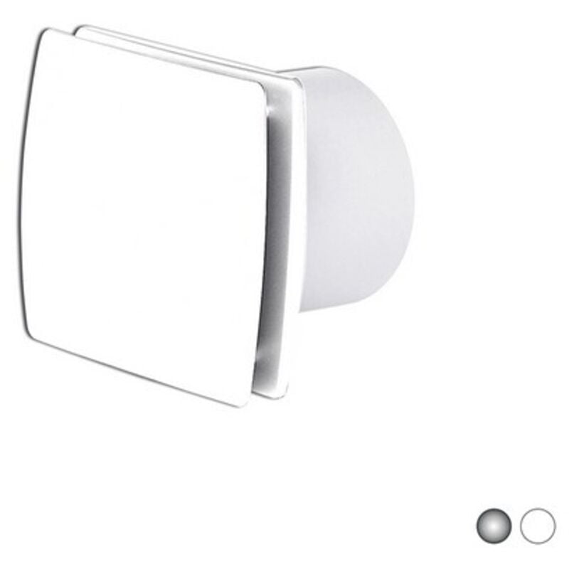 foto del prodotto vecamco - aspiratore elettrico esterno a supporto ventilazione naturale 10 cm 19w ip44 bianco ideale per bagni e toilette bianco 10 cm