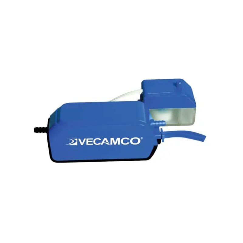 foto del prodotto vecamco mini pompa compatta a diaframma per scarico condensa dei condizionatori modello 9899 308 mod.9899 portata max 18l h altezza mandata