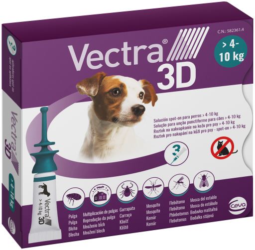 foto del prodotto vectra 3d 3 pipette per cani 4 10 kg antiparassitario per cani 1 ordine scegli lo sconto bzr5 bzr20 200 punti fedelt 