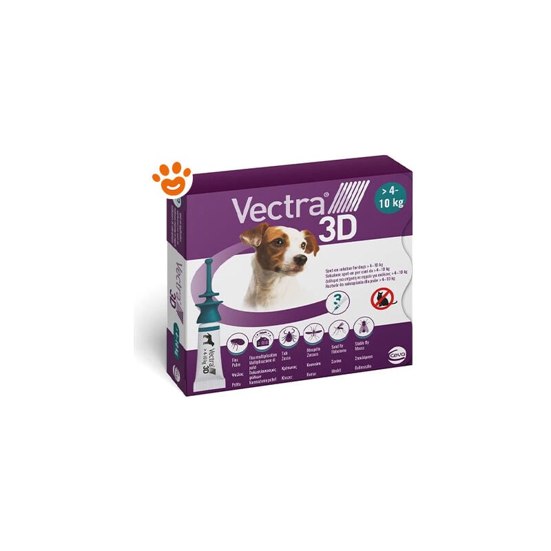 foto del prodotto vectra 3d dog verde 4-10 kg vectra 3d dog verde 4-10 kg - confezione da 3 pipette - ceva