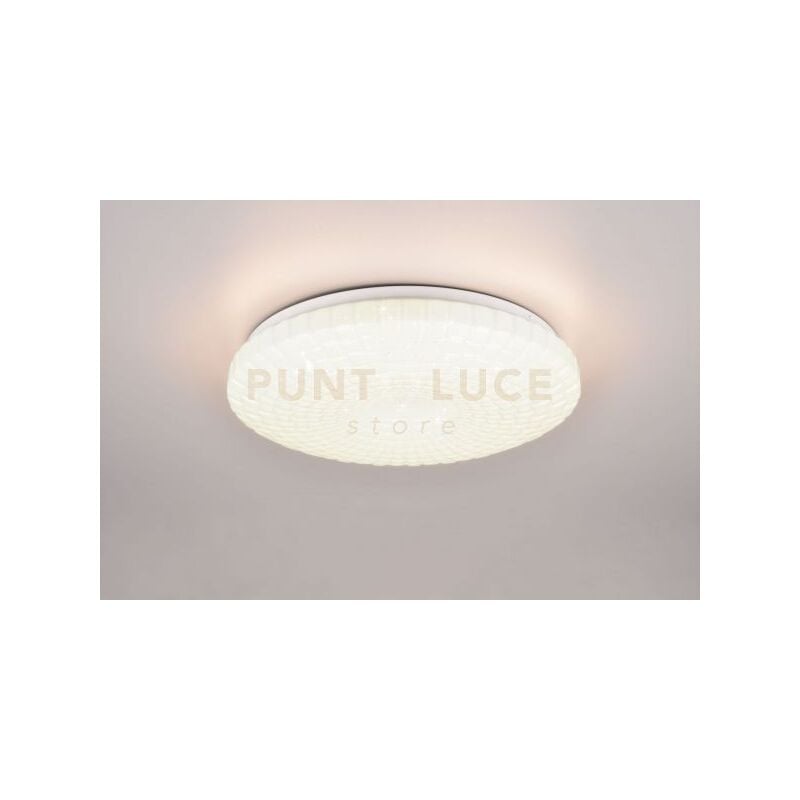 foto del prodotto vega plafoniera led 16w 1900lm, 3000k diffusore lavorato ed effetto cielo stellato d.33cm