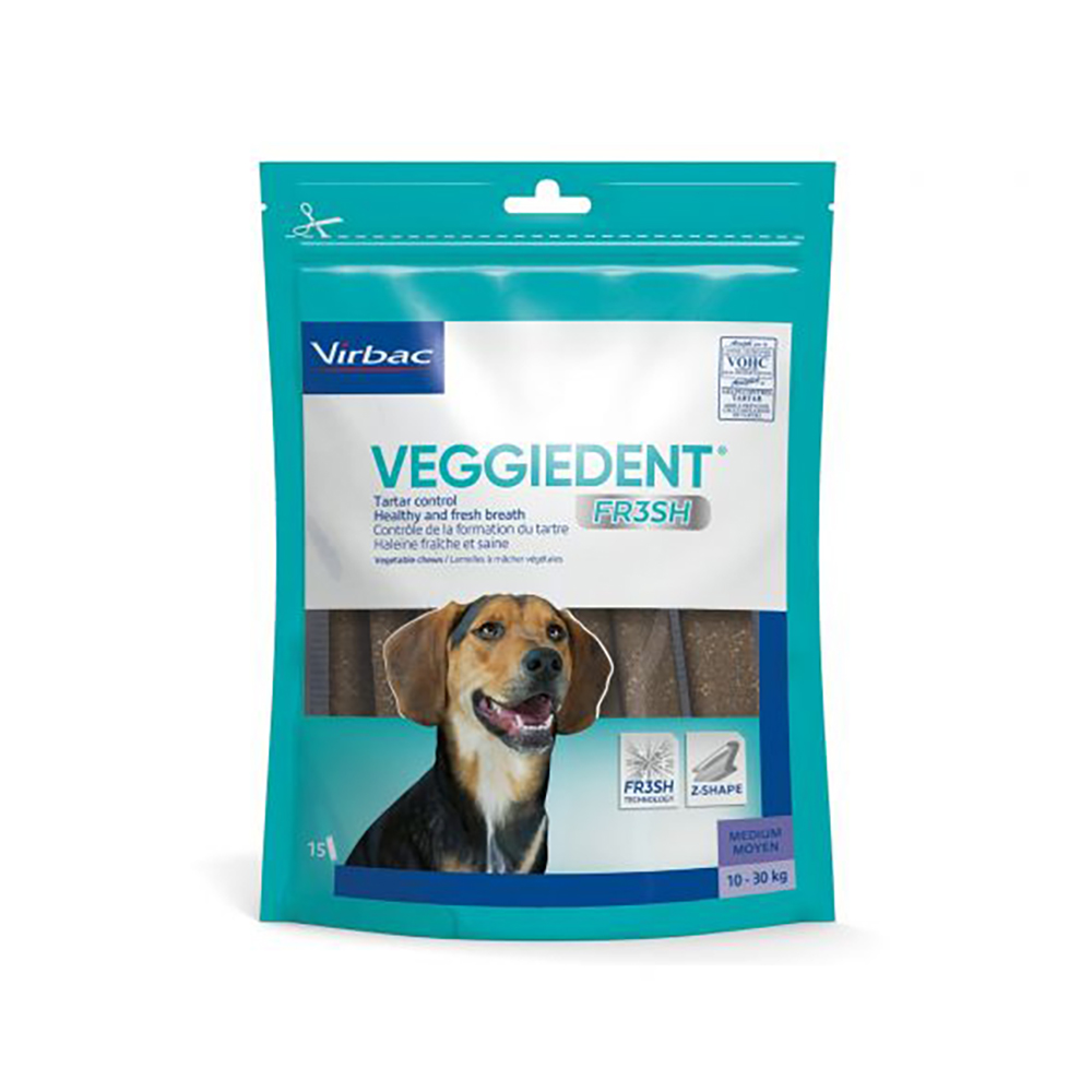 foto del prodotto veggiedent fresh per cani 15 x 26 g m per cani di taglia media 10 30 kg 