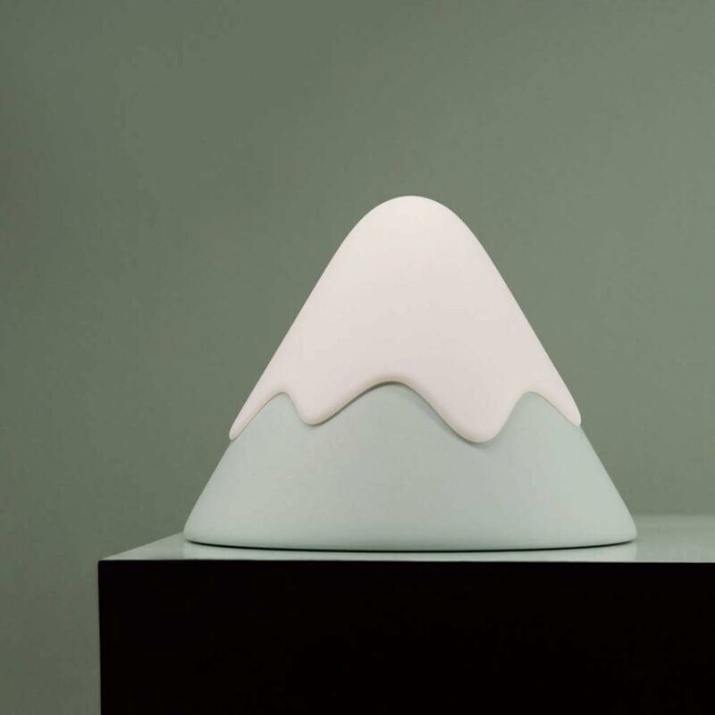 foto del prodotto veilleuse de montagne enneig e de neige led veilleuse en silicone tactile avec lampe vert menthe