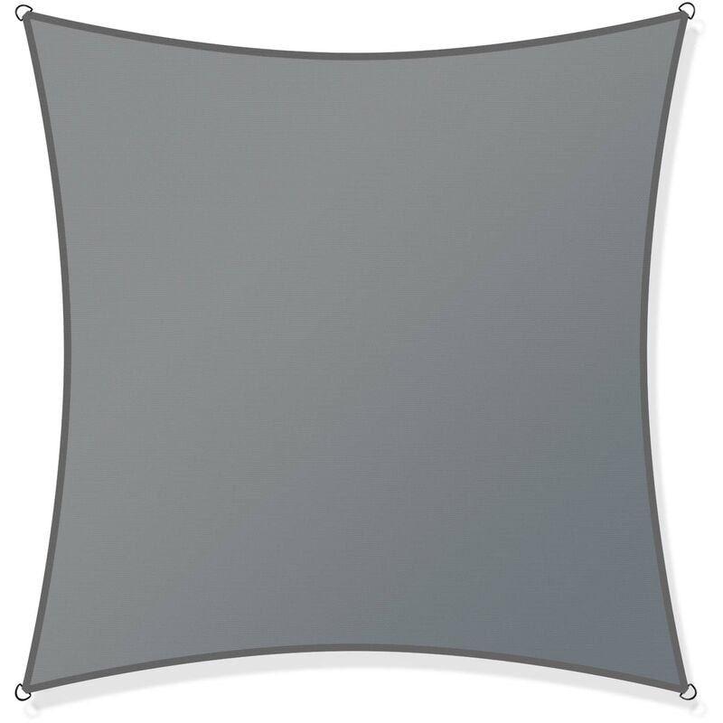 foto del prodotto vela ombreggiante 3,6x3,6m quadrata, grigia, traspirante, parasole per giardino terrazzo toboli