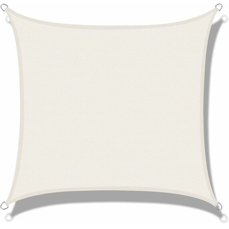foto del prodotto vela ombreggiante hdpe rettangolare 2 x 2 m crema protezione uv per terrazza campeggio giardino esterno