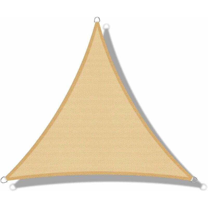 foto del prodotto vela ombreggiante hdpe triangolare 3 x 3 x 3 m sabbia protezione uv per terrazza campeggio giardino esterno