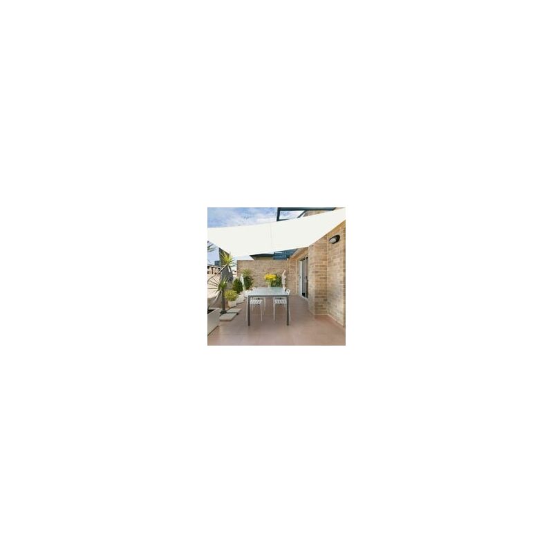 foto del prodotto vela ombreggiante impermeabile rettangolare 3x4m telo ombreggiante tenda da sole protezione uv per giardino esterno terrazza balcone colore beige