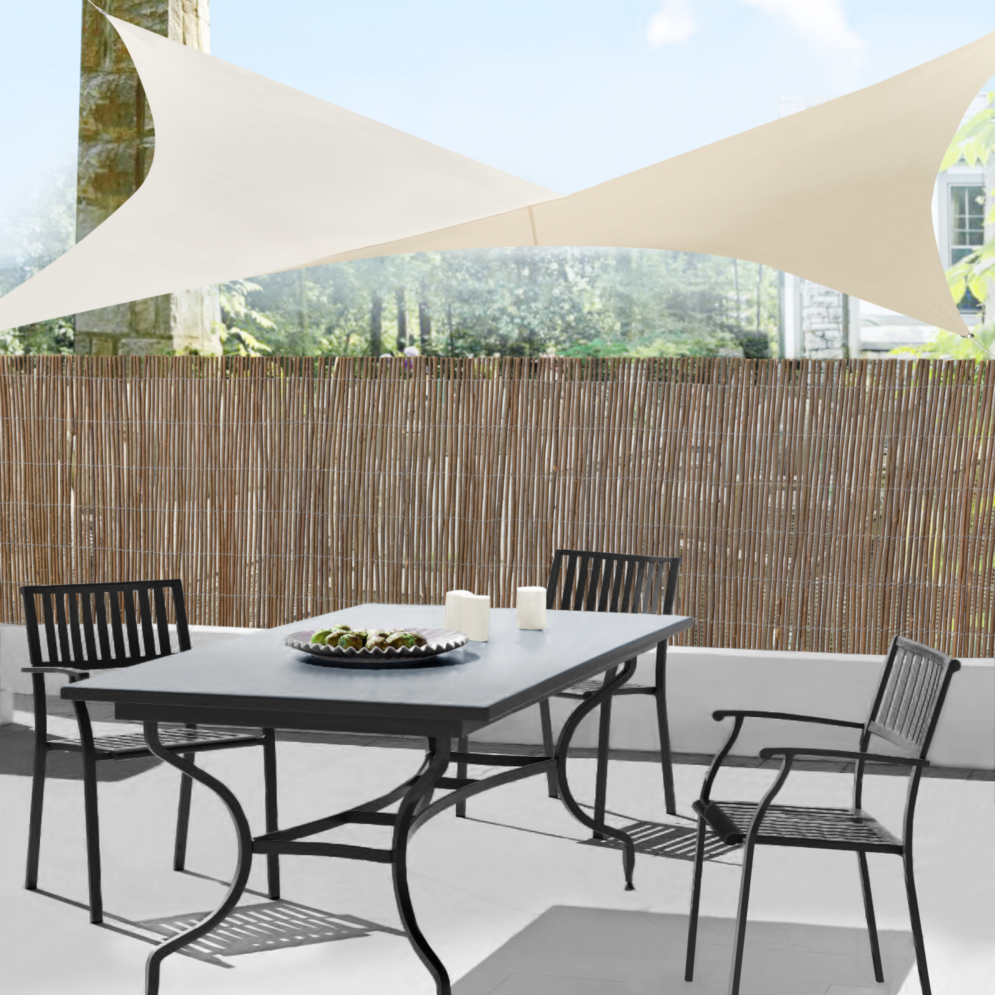foto del prodotto vela ombreggiante lerma tenda parasole 200x200 cm color sabbia en.casa 