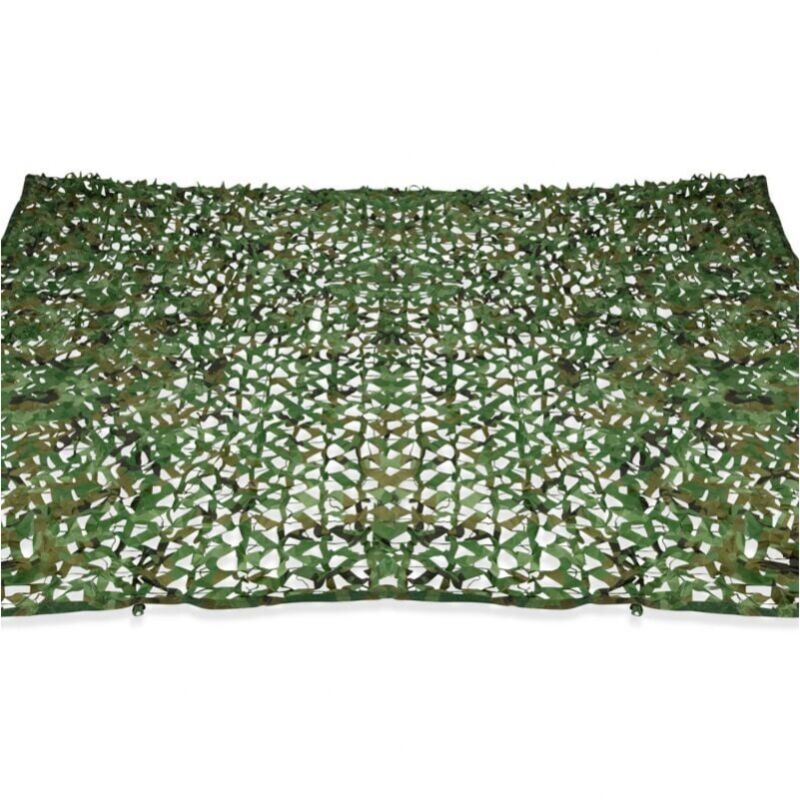 foto del prodotto vela ombreggiante rettangolare 4x3m, design mimetico, verde, tenda da sole, rete mimetica per esterni