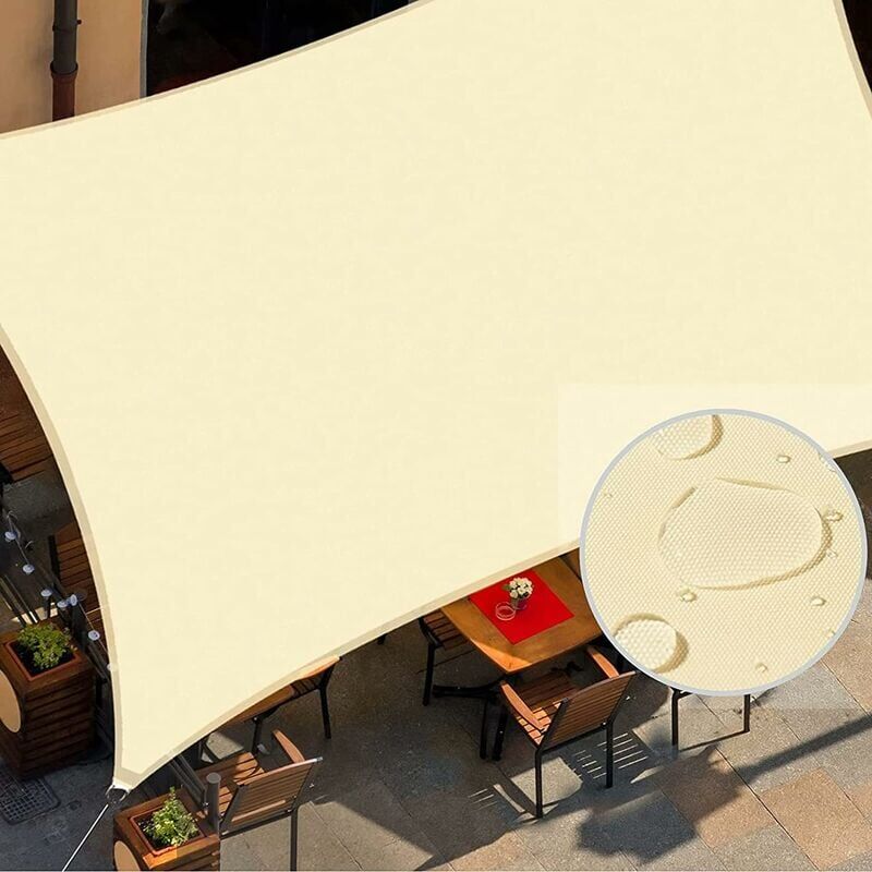 foto del prodotto vela ombreggiante rettangolare, tenda da sole per esterni, patio, giardino, terrazza con corda, impermeabile e protezione uv rettangolare 2x3 m,