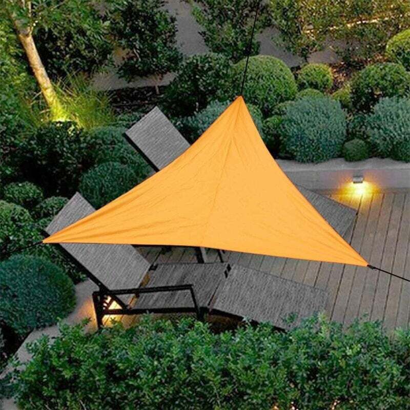 foto del prodotto vela ombreggiante, telo ombreggiante, vela triangolare, tenda da sole in tessuto impermeabile, protezione uv, resistente e traspirante, per giardino,