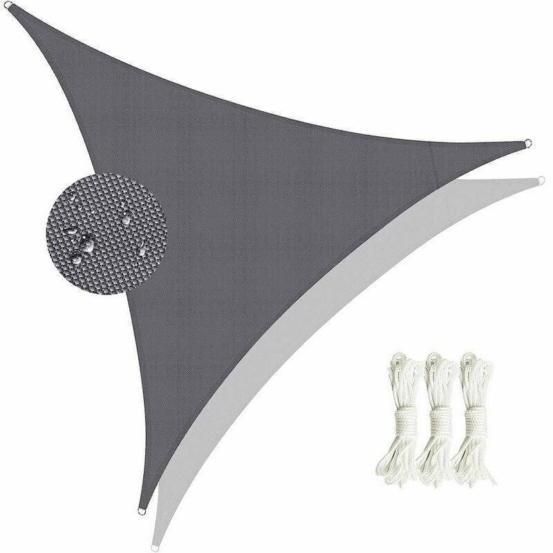 foto del prodotto vela ombreggiante triangolare impermeabile, telo ombreggiante con protezione uv al 95 , vela ombreggiante resistente agli strappi, per terrazza,