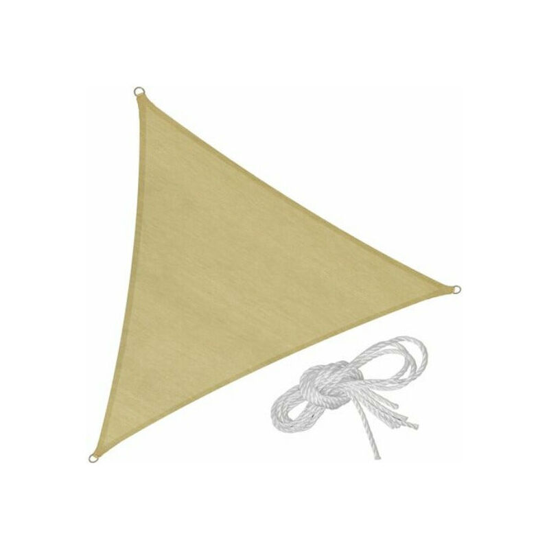 foto del prodotto vela ombreggiante triangolare in poliestere 185 gr 5x5x5 metri positano beige