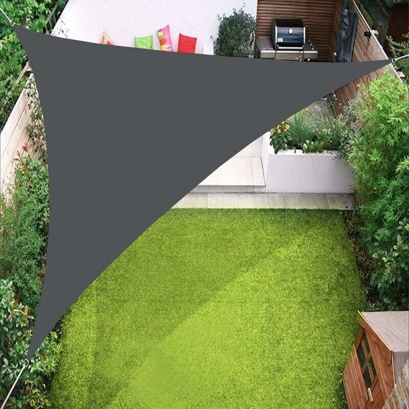 foto del prodotto vela ombreggiante triangolare, tenda da sole con protezione uv al 98 per esterni, patio, prato, giardino, cortile, 4 m