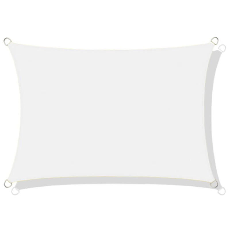 foto del prodotto vela parasole impermeabile in nylon 4x3 m bianca