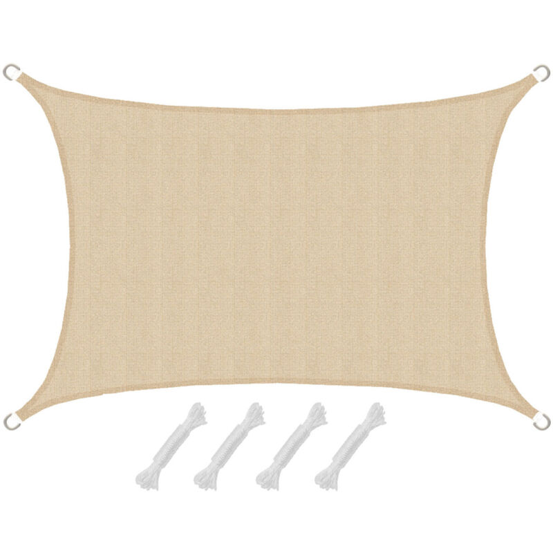 foto del prodotto vela parasole rettangolare thar s 3x2m crema hdpe