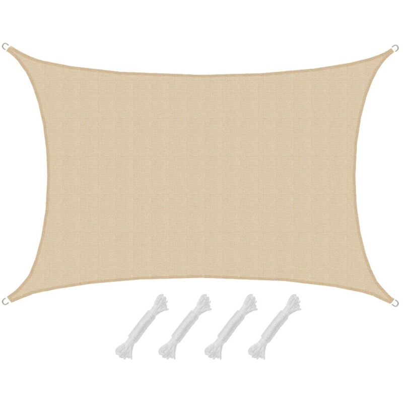 foto del prodotto vela parasole rettangolare thar xl 4x6m crema hdpe