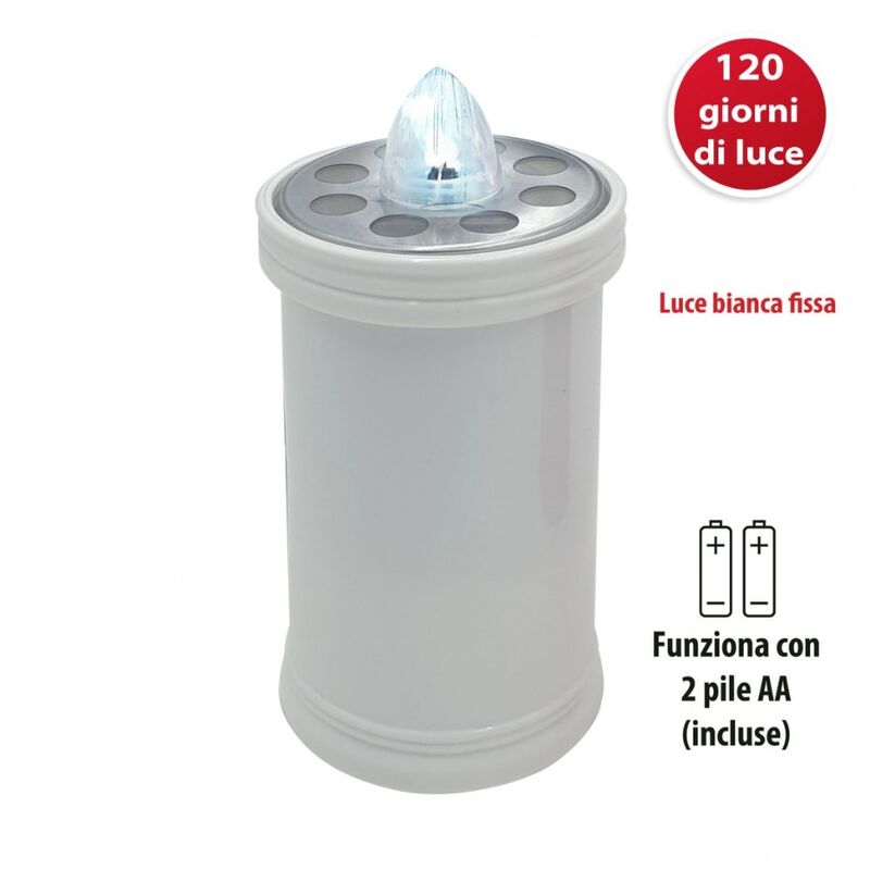 foto del prodotto velamp lumino elettrico a led 15,2cm, durata 120gg, bianco con luce fissa bianca