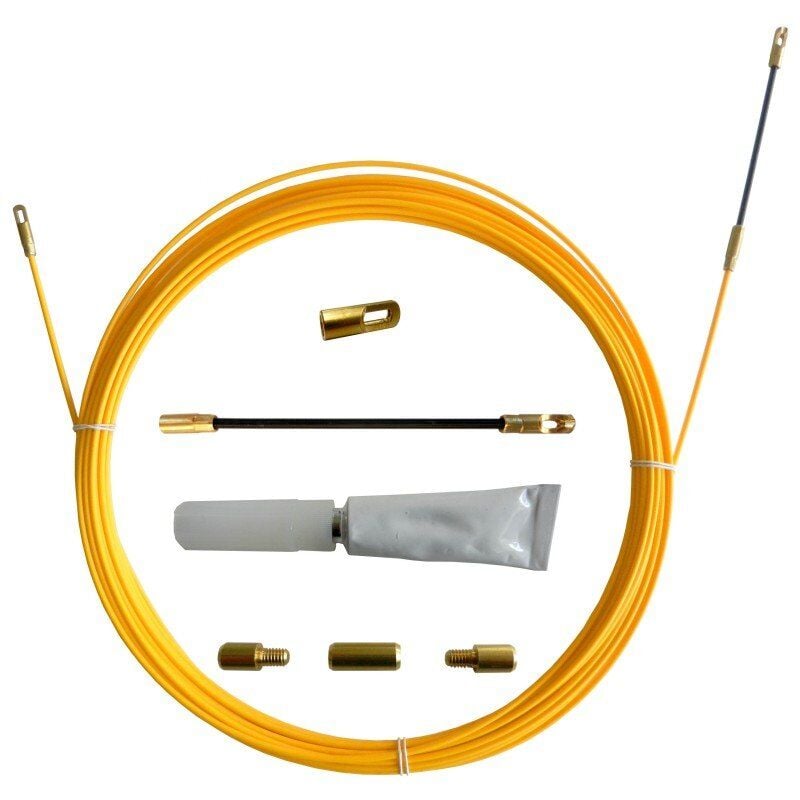 foto del prodotto velamp sonda tiracavi in fibra di vetro, 3mm, 10 metri, con set di riparazione, gialla sfr 010