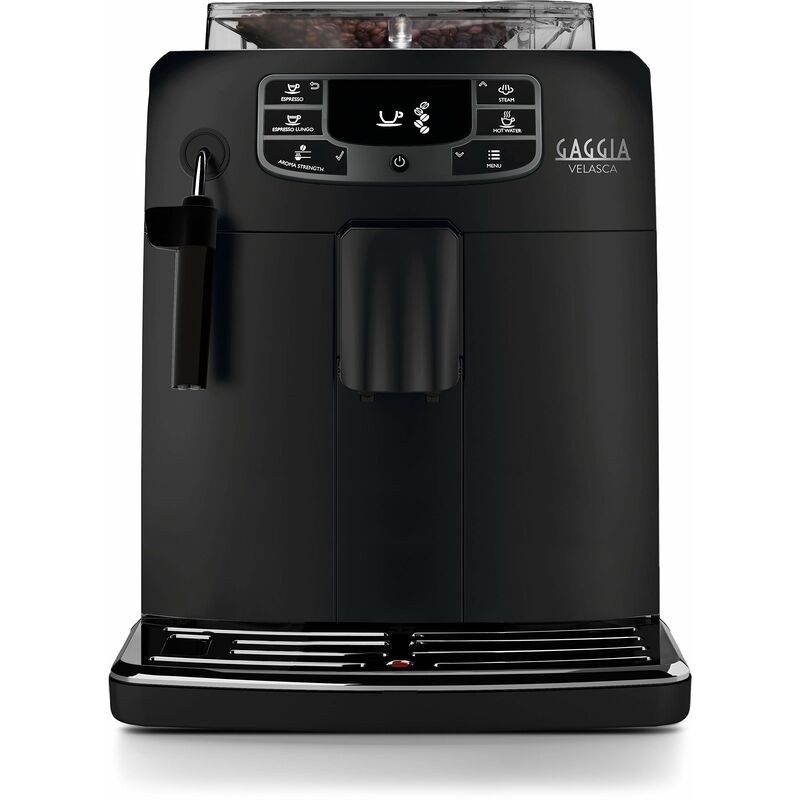 foto del prodotto velasca black macchina da caff automatica per espresso e cappuccino, caff in grani o macinato, ri8260 01, 1000w, black, 100 made in italy gaggia