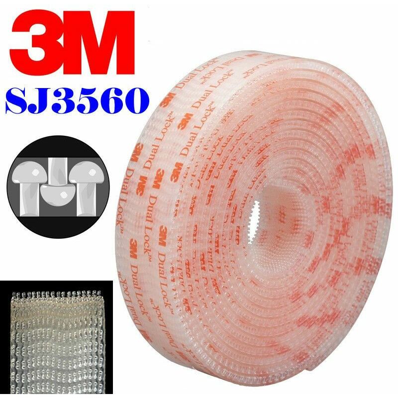 foto del prodotto velcro adesivo dual lock sj3560 3m trasparente da 25mm larghezza 25mm x 10mt