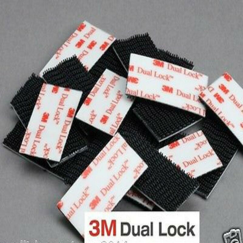 foto del prodotto velcro adesivo nero 25mm x 5cm dual lock sj 3550 3m gopro e telepass numero pezzi 20 pezzi 25mm x 50mm 