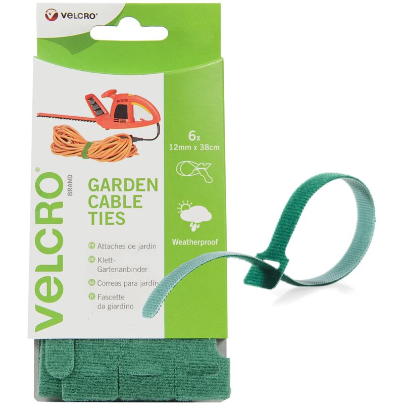 foto del prodotto velcro brand one wrap fascette da giardino 12mm x 38cm verde