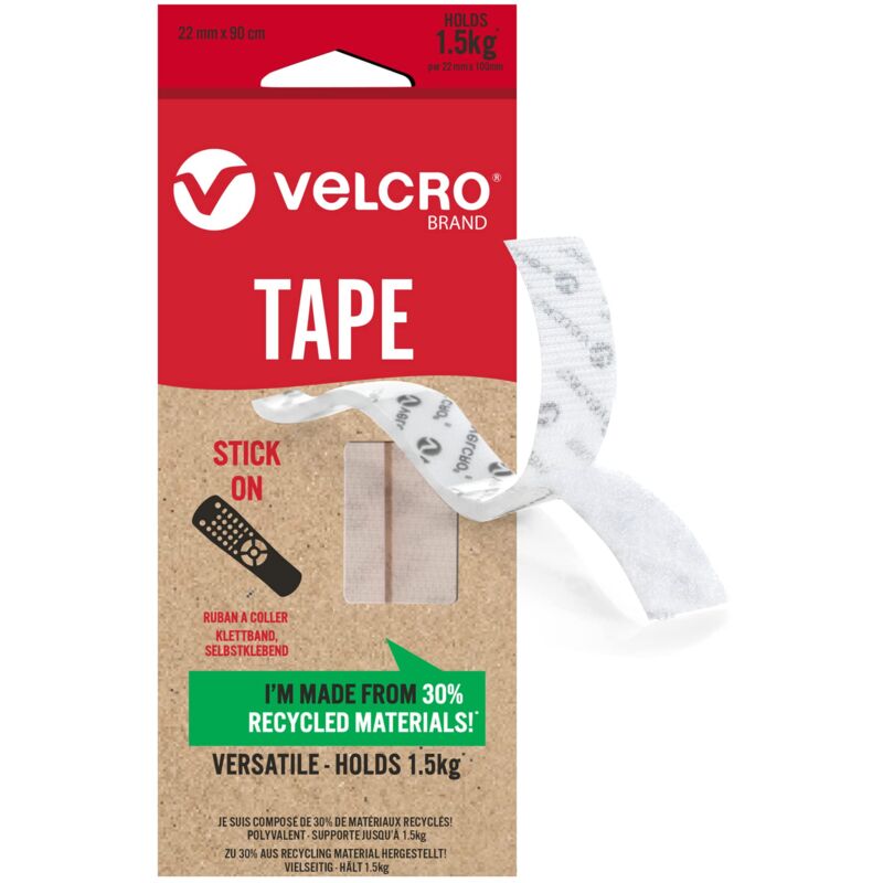 foto del prodotto velcro marchio eco stick on tape tagliare a lunghezza forte hook loop nastro adesivo autoadesivo perfetto per la decorazione di stanze e casa,