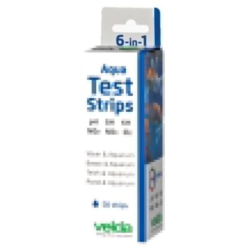 foto del prodotto velda aqua test strips 6in1 50pz strisce per la misurazione di ph,gh,kh,no2,no3,cl2 in acquari e laghetti