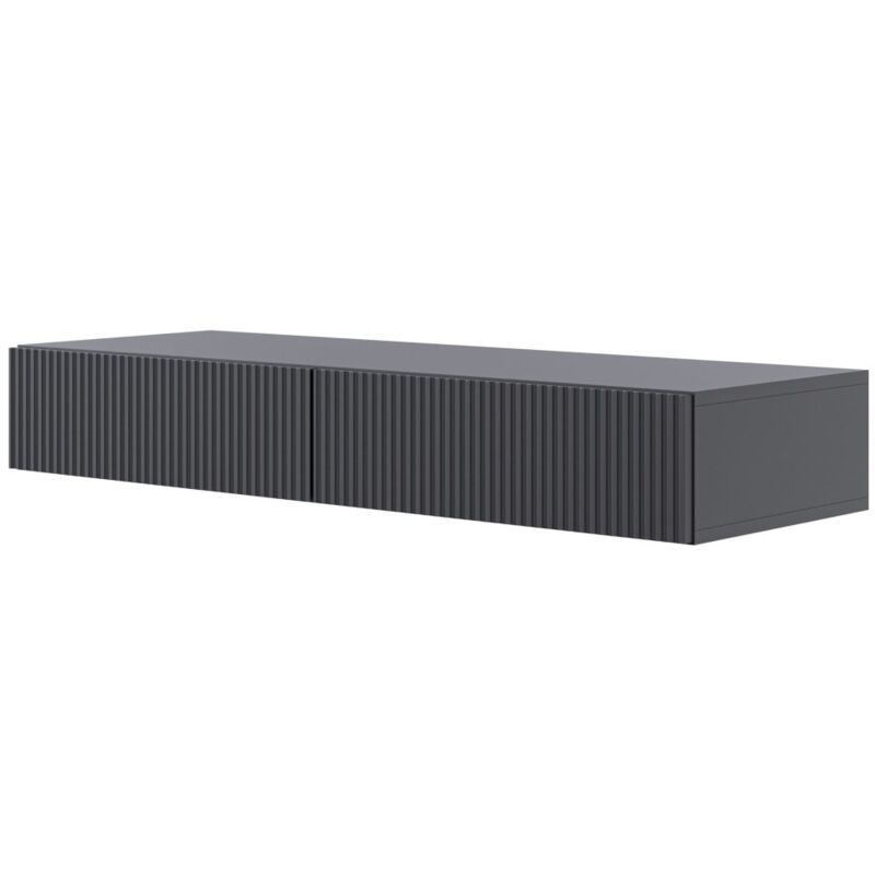 foto del prodotto veldio consolle sospeso con 2 cassetti 110cm nero selsey