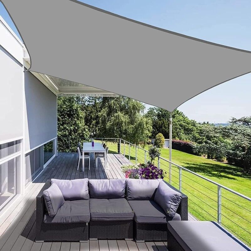 foto del prodotto vele oscuranti impermeabili rettangolari grigio m 3x4 kit di fissaggio inox a muro