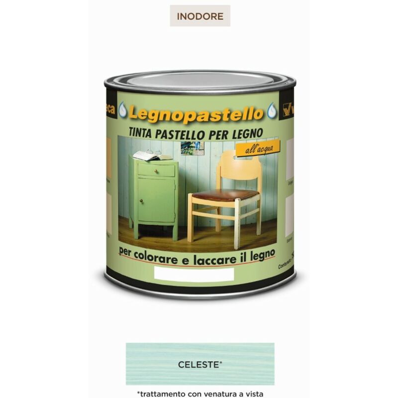 foto del prodotto veleca legnopastello tinta ml 250 celeste