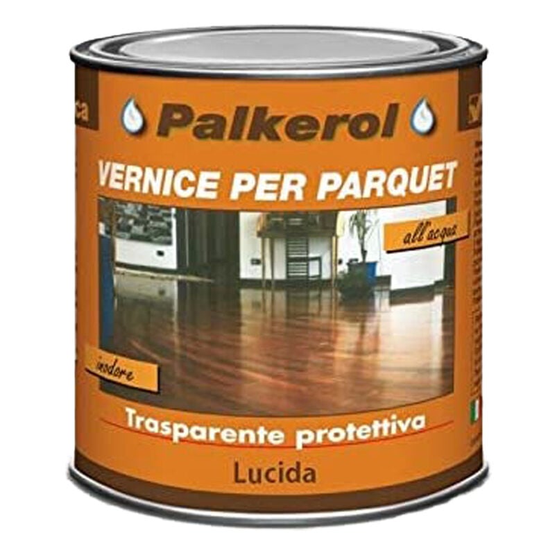 foto del prodotto veleca vernice di finitura trasparente all acqua lucida per parquet 750 ml