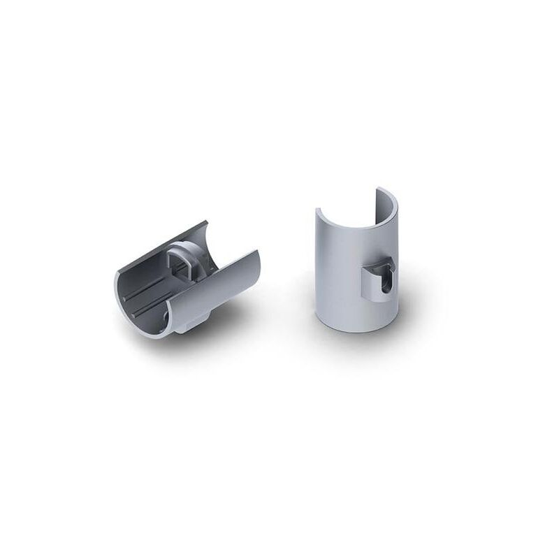 foto del prodotto velleman connettore lineare in alluminio per alu round, compatibile con sospensione a cavo reutlinger argento