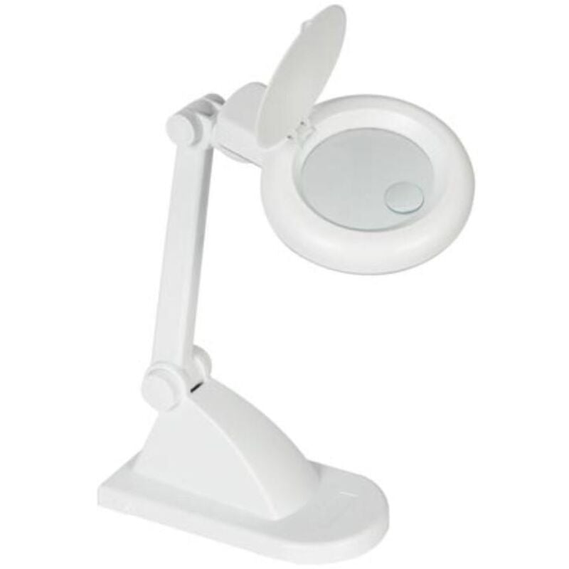 foto del prodotto velleman - lampada da tavolo con lente d'ingrandimento 3+12 diottrie - 12w - bianco