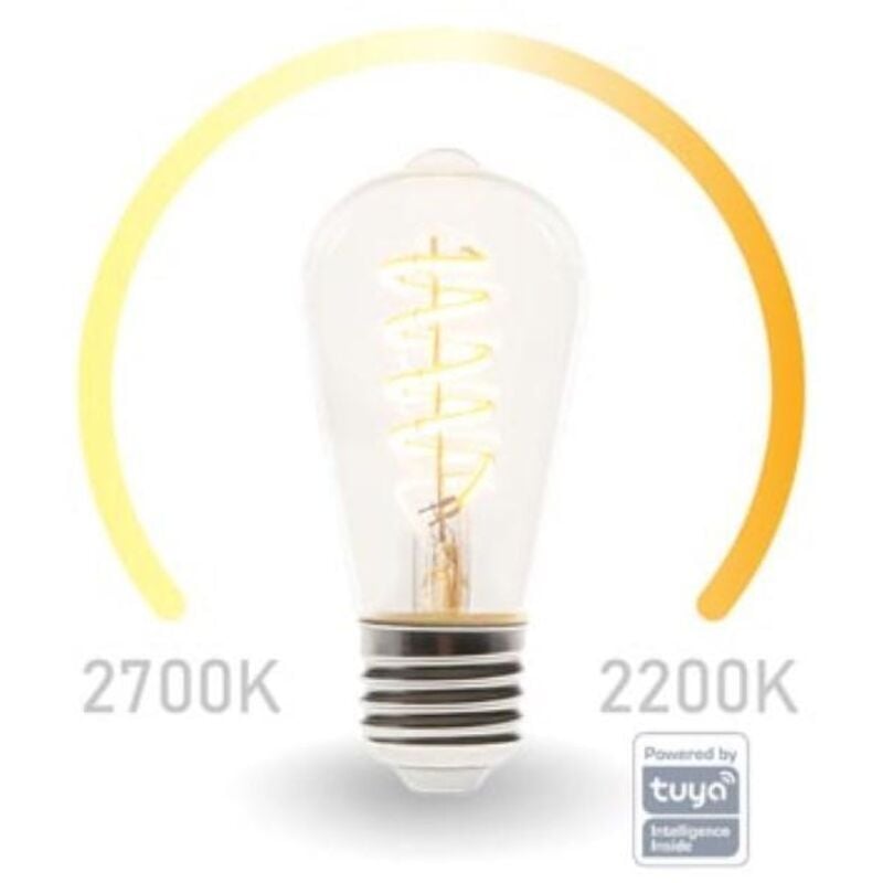 foto del prodotto velleman - lampadina a filamento smart wifi - bianco caldo e bianco caldo intenso - e27 - st64