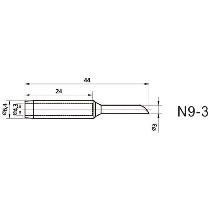 foto del prodotto velleman punta di ricambio per vtss220 punta smussata 3 mm